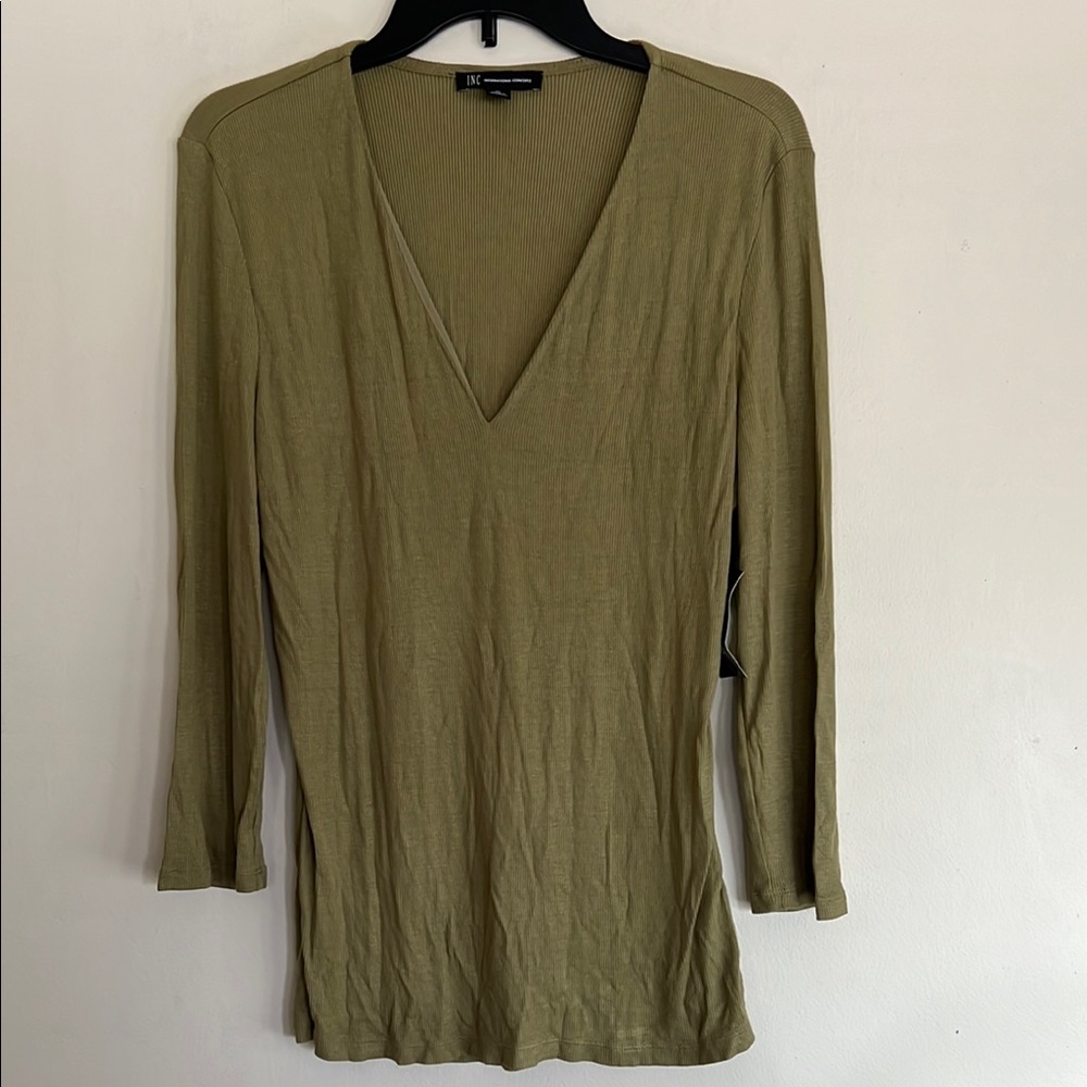 INC International Concepts Green Fitted Blouse